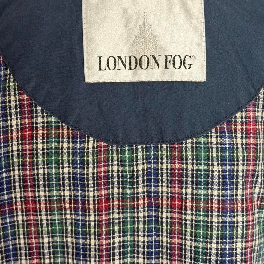 London Fog Vintage Teal Plaid Lined Windbreaker Jacket XL Blokecore Warm Cozy - Picture 6 of 7